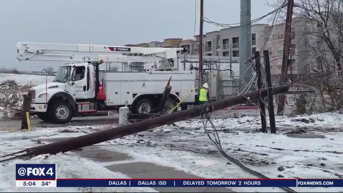 Some in North Texas dealing with power outages because of the ice
